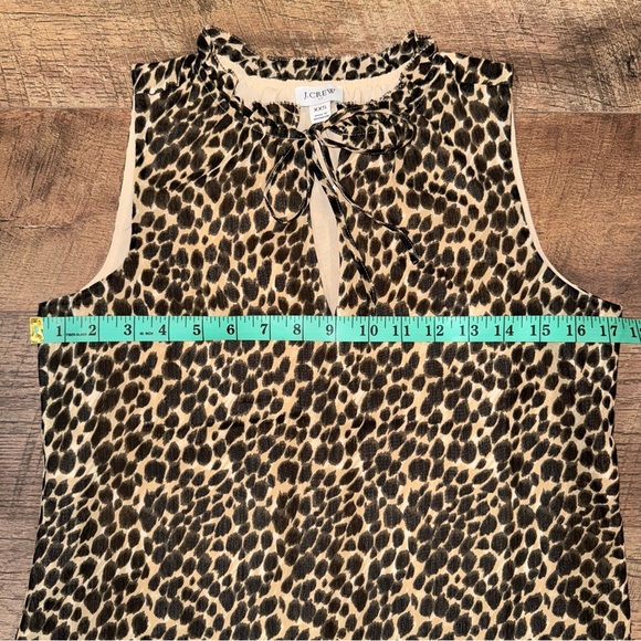 NWT J. Crew Leopard Print Tie-Neck Ruffle Tank Top - Picture 10 of 13